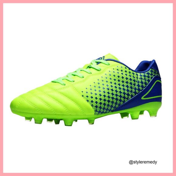 Firm Ground Soccer Cleats with Synthetic Leather Upper